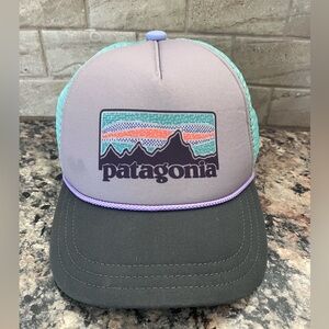 Patagonia Gray and Mint Trucker Hat